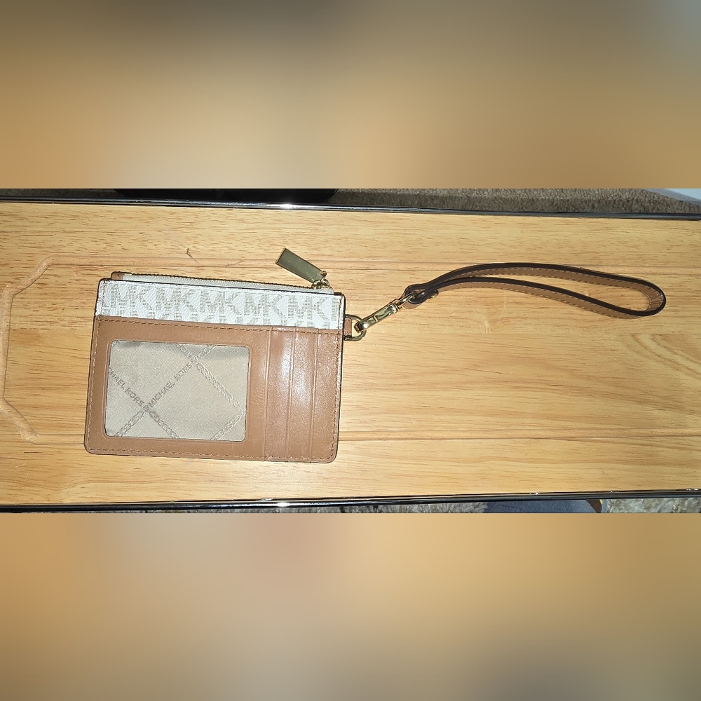 Michael Kors Tan and Cream Wristlet